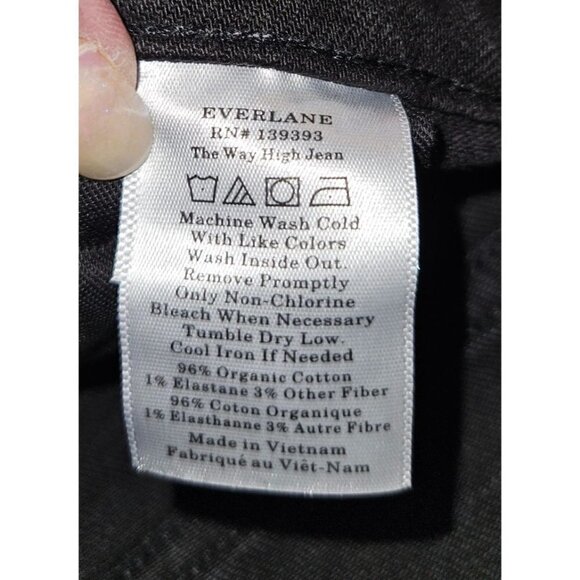 Everlane Way High Jean Womens Sz 35 Long Tall Black Straight Leg High Rise NEW - Picture 9 of 11